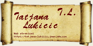Tatjana Lukičić vizit kartica